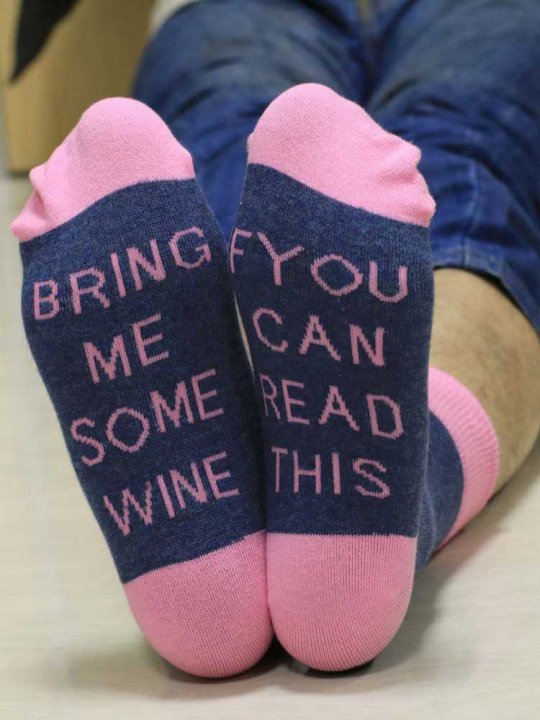 If You Can Read This Bring Me Some Wine Alphabet Cotton Socks