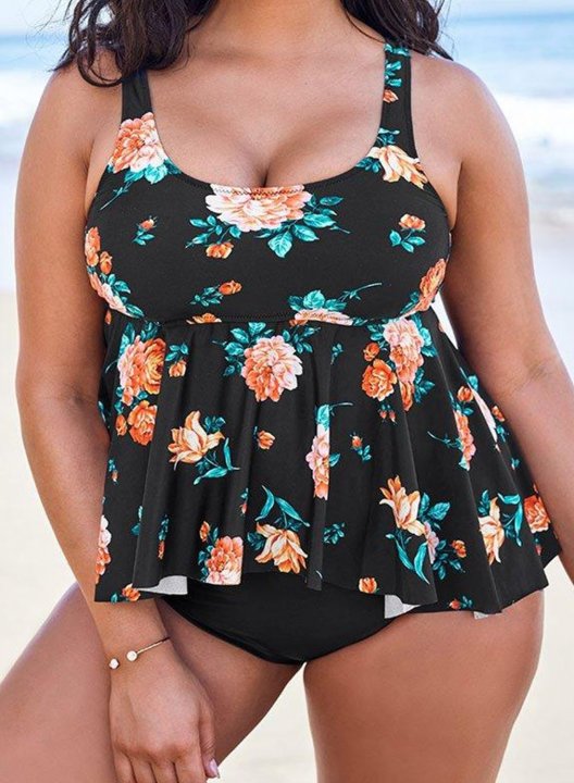 Women's Tankinis Floral Plus Size Tankinis