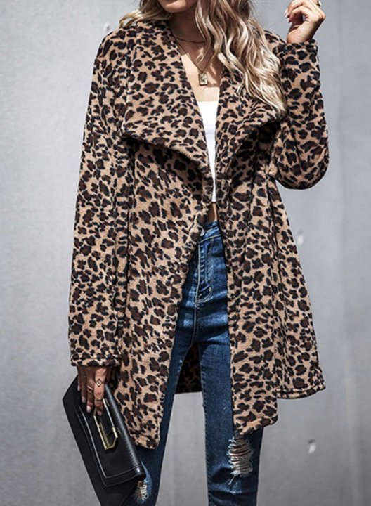 Leopard Down Long Sleeve Casual Cardigan