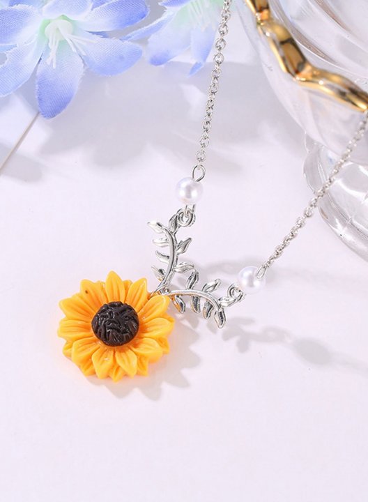 Sunflower Charm Chain Necklace