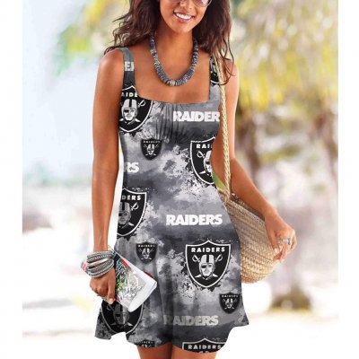 Las Vegas Raiders Tube Top Team Print Sleeveless Vest Dress
