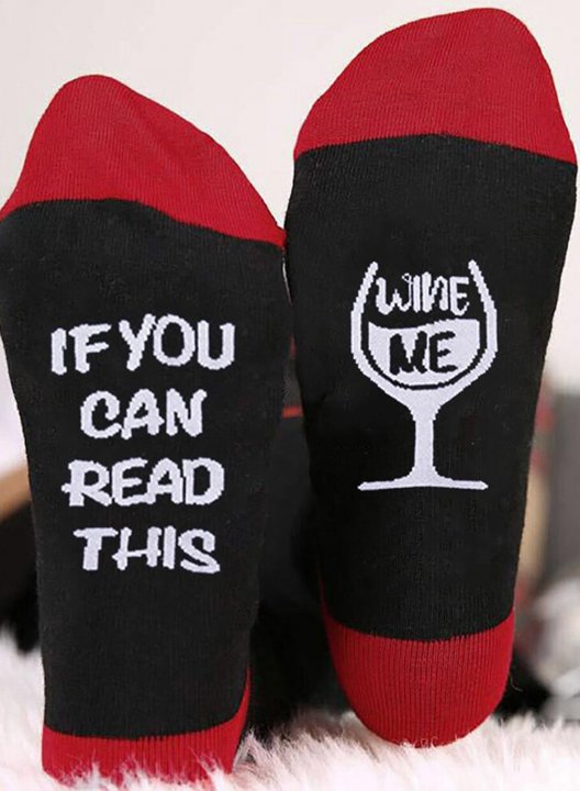 Women's Socks Christmas Letter Print Socks