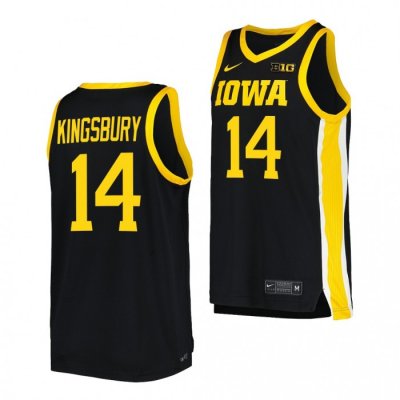 Iowa Hawkeyes Carter Kingsbury Black #14 Replica Jersey 2022-23 College Basketball