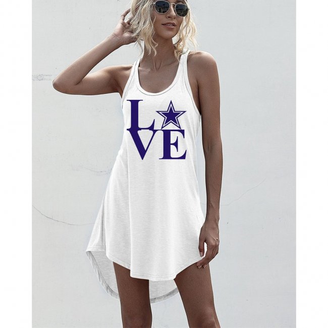 Women's Cowboys Printed Sleeveless Casual Dress