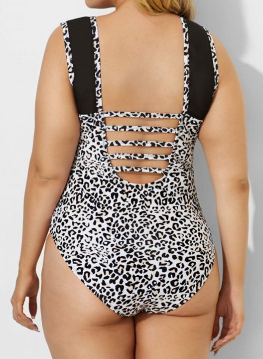 Women's One Piece Swimwear Leopard Plus Size One-Piece Swimsuits One-Piece Bathing Suits