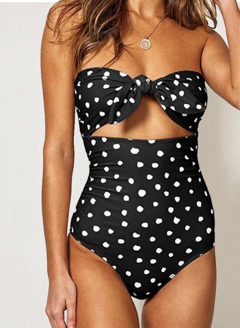 Women's Swim Suits Polka Dot Spaghetti Summer One-Piece Swimsuits One-Piece Bathing Suitss