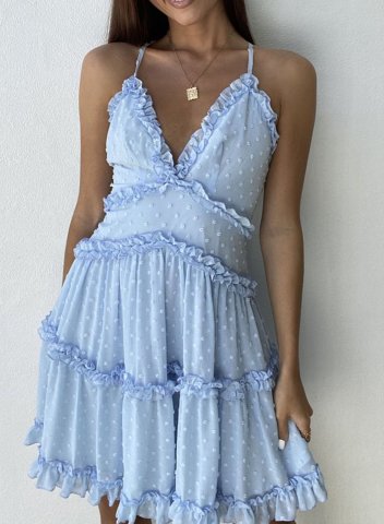 Women's Dress Dot Ruffle Cami Mini Dress