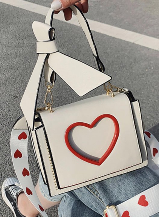 Women's Handbags Color Block Heart-shaped PU Leather Handbags