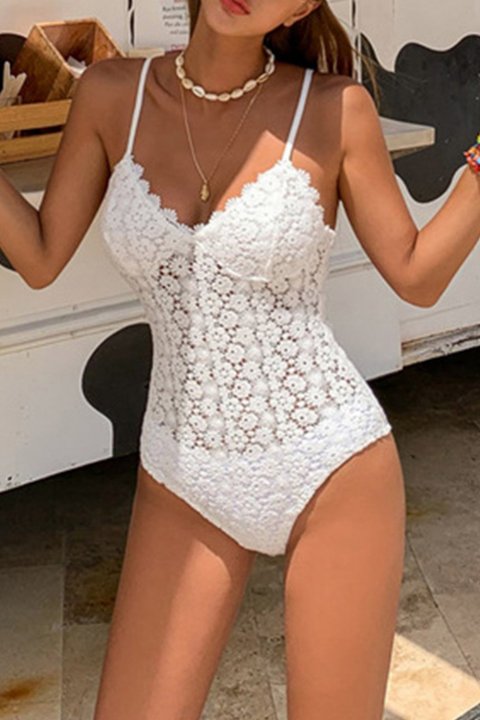 Crochet Halter Push Up One-Piece Swimsuit