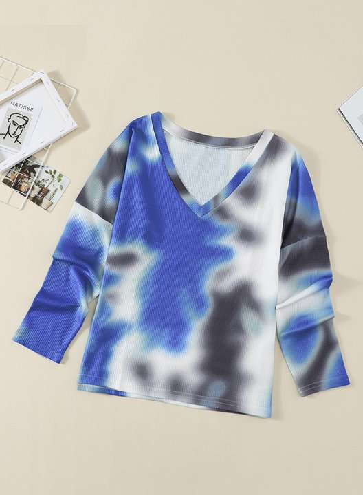 Abstract Tie Dye Long Sleeve Round Neck Sweatshirt