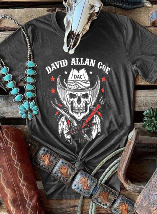 Women's David Allan Coe Casual Vintage Shirts Classic Country T-Shirt