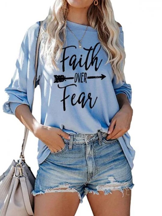 Women's Faith Over Fear Print Sweatshirt