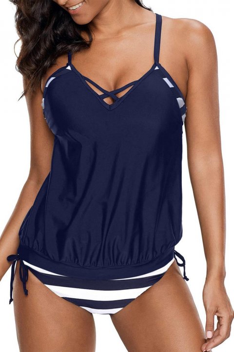 Women's Tankini Sets Striped Print Tankini Bathing Suits