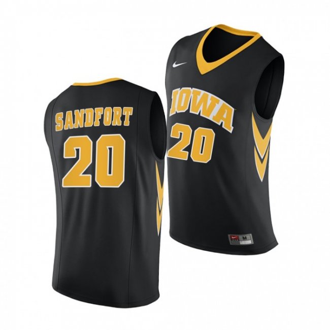 Payton Sandfort Iowa Hawkeyes #20 Black College Basketball Jersey