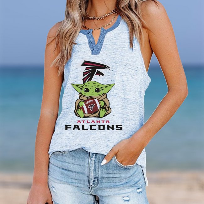 ATLANTA FALCONS Should Support Yoda V- Neck Pocket Button Vests