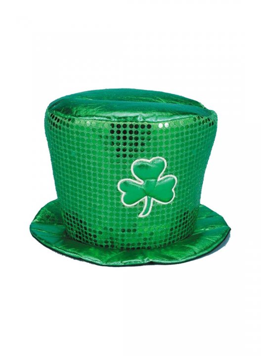 Saint Patrick's Day Irish Suit Shamrock Sequin Cap Sequin Bow Tie Strap