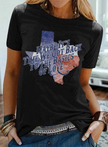 Women's T-shirts Texas Flag Short Sleeve Texas independence day T-shirt