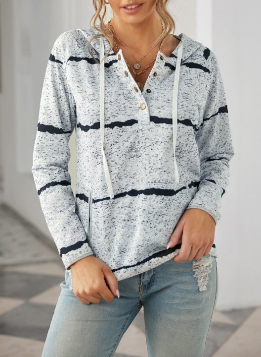 Tye tie Striped Casual Hoodie