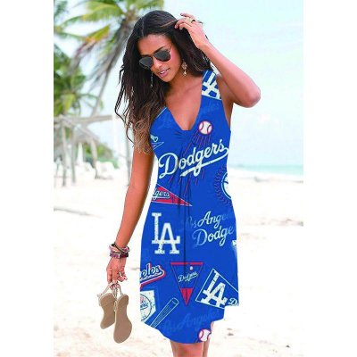Los Angeles Dodgers Team Beach Wind V-Neck Knotted Sundress