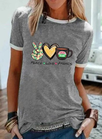 Women's T-shirts Solid Short Sleeve Round Neck Casual Daily T-shirts