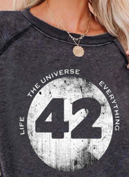 Women's Sweatshirts Solid Letter 42 Answer to Life Universe and Everything science Vintage Casual Daily Sweatshirts