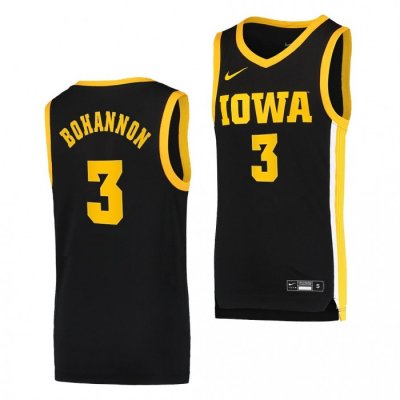 Iowa Hawkeyes Jordan Bohannon #3 Black Basketball Jersey Dri-FIT Swingman