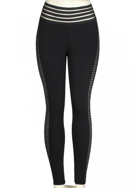 Women's Leggings Slim Solid High Waist Casual Ankle-length Mesh Track Pants