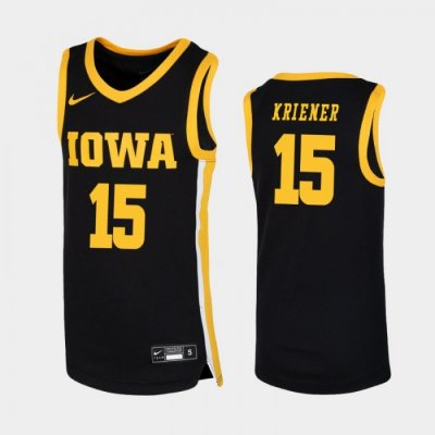 Iowa Hawkeyes Ryan Kriener Black Replica College Basketball Jersey