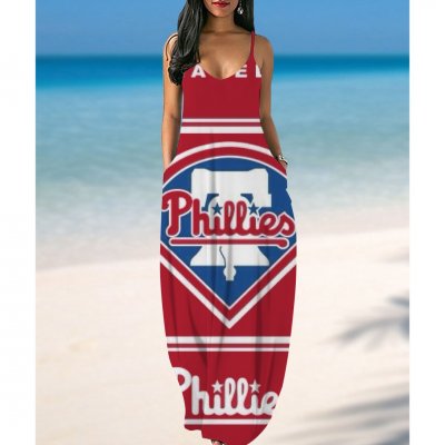 Women's Philadelphia Phillies printed Pockets Halter Dress
