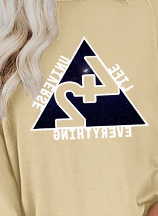 Women's Sweatshirts Solid Letter Life Universe Everything Shirt 42 Answer to Life Science Basic Sweatshirt