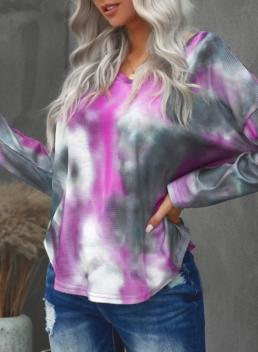 Abstract Tie Dye Long Sleeve Round Neck Sweatshirt