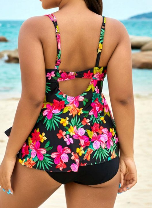 Women's Tankinis Floral Plus Size Tankinis