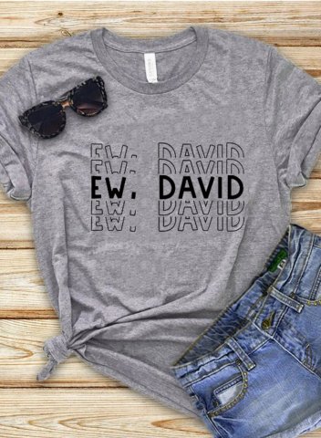 Women's Ew David T-shirts Letter Print Short Sleeve Round Neck Daily T-shirt