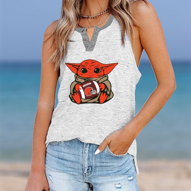 CLEVELAND BROWNS Should Support Yoda V- Neck Pocket Button Vests