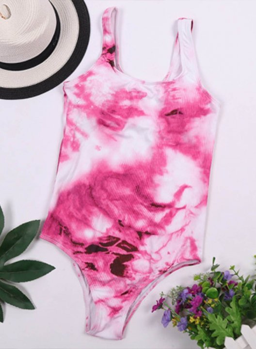 Women's One Piece Swimwear Multicolor U Neck One-Piece Swimsuits One-Piece Bathing Suits