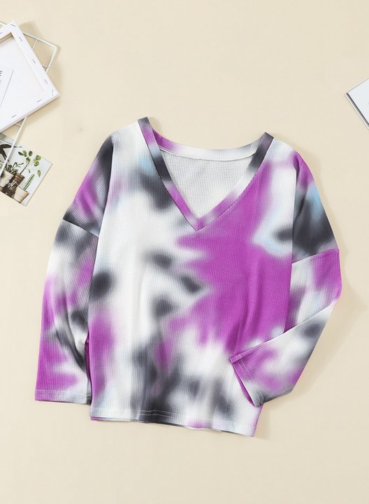 Abstract Tie Dye Long Sleeve Round Neck Sweatshirt