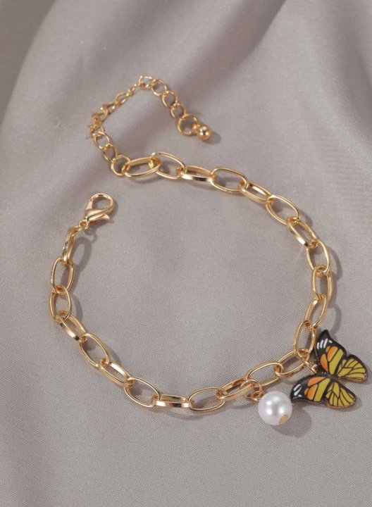 Women's Bracelets Pearl&Butterfly Alloy Bracelets