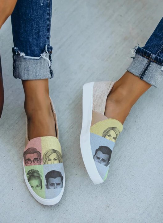 Women's Sneakers Color Block Portrait Synthe Leather Casual schitt's creek Sneakers