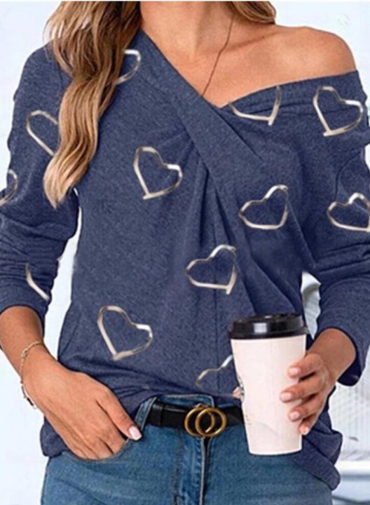 Women's Tunic Tops Heart-shaped Solid V Neck Long Sleeve Criss Cross Casual Daily Tunics