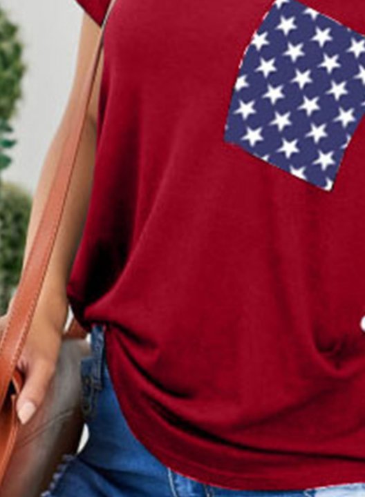 Women's T-shirts American Flag Star T-shirt