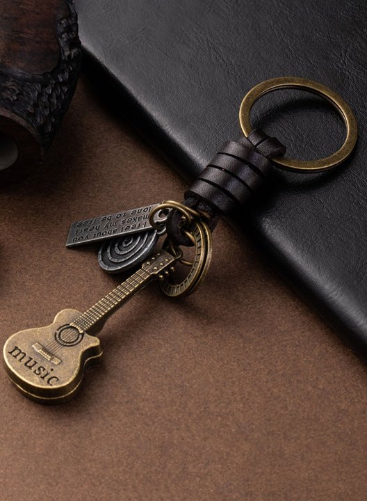 Vintage Alloy Guitar Casual Keychain