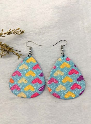 Women's Earrings Color Block Heart-shaped Earrings