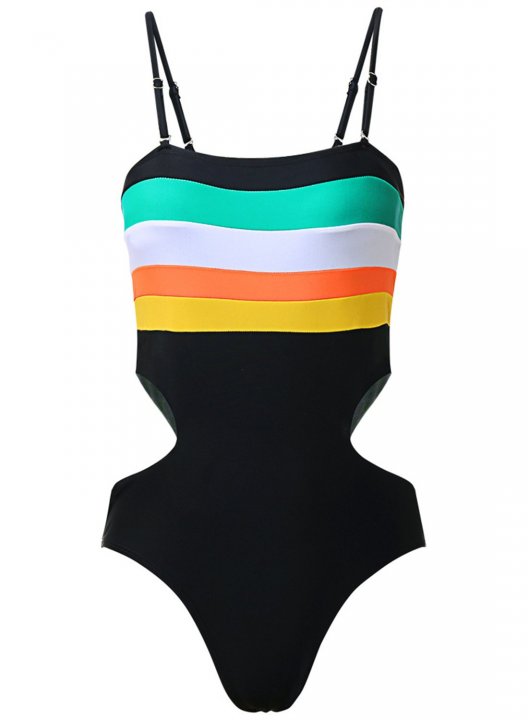 Women's One-Piece Swimsuits One-Piece Bathing Suits Color Block Stylish One-Piece Swimsuit