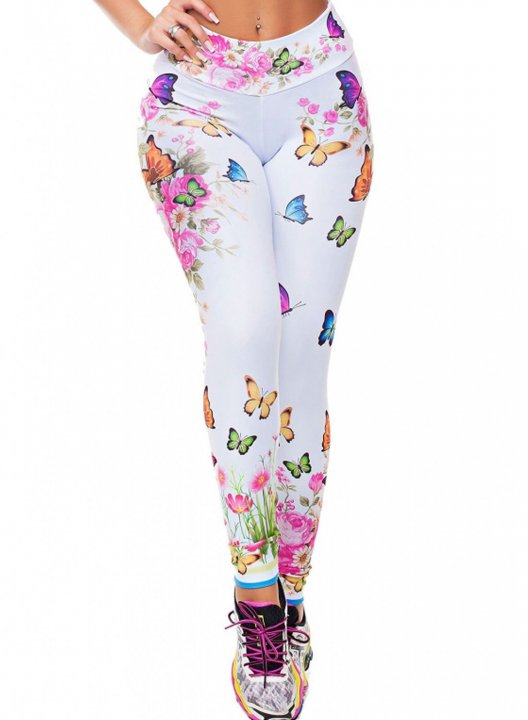 Women's Leggings Slim Floral High Waist Casual Daily Legging