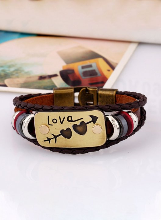 Women's Bracelets Fashion Folk-custom Alloy Leather Bracelet