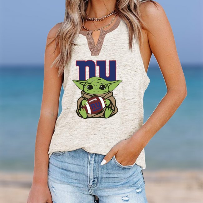 NEW YORK GIANTS Should Support Yoda V- Neck Pocket Button Vests