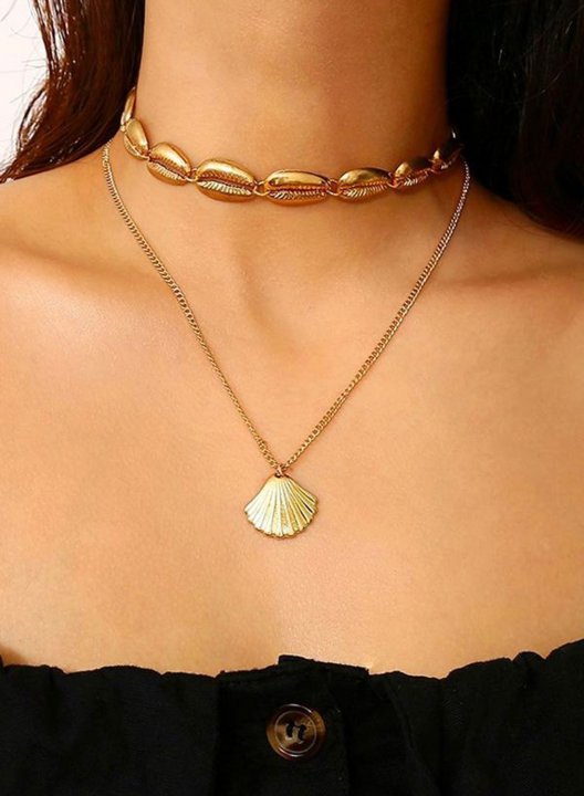 Women's Necklaces Multilayer Bohemian Alloy Shell Necklace