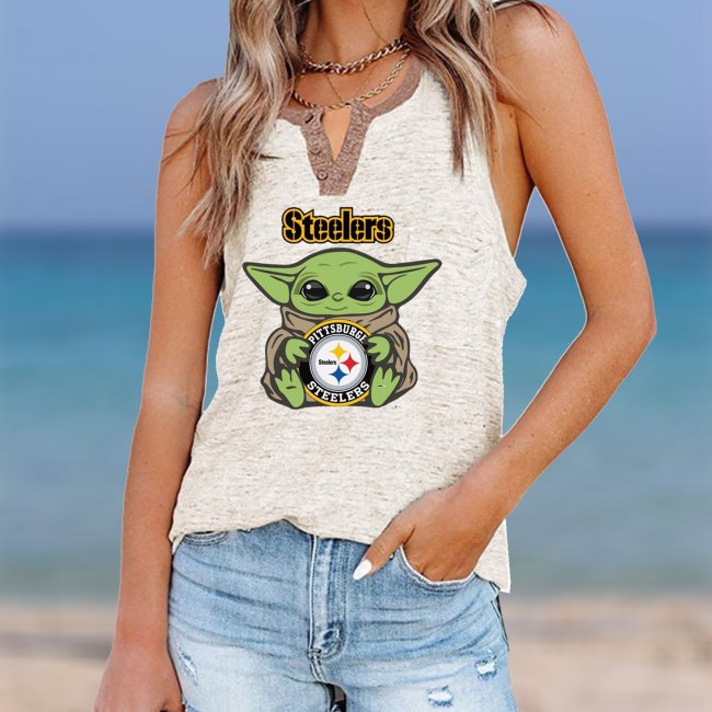 PITTSBURGH STEELERS Should Support Yoda V- Neck Pocket Button Vests