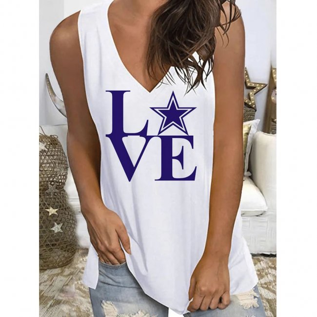 Women's Dallas Cowboys Printed Sleeveless Casual Vest