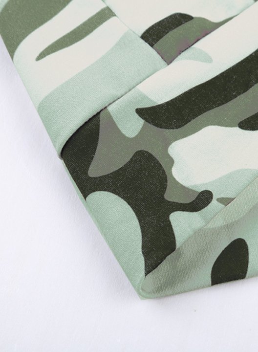 Camo Pocket Turtleneck Casual Sweatshirt